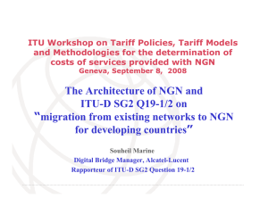 ITU Workshop on Tariff Policies, Tariff Models