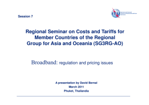Regional Seminar on Costs and Tariffs for