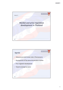 Market and price regulation development in Thailand Agenda