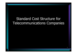 Standard Cost Structure for Telecommunications Companies 1
