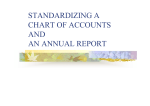 STANDARDIZING A CHART OF ACCOUNTS AND AN ANNUAL REPORT