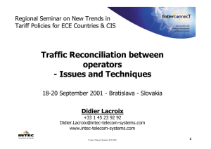 Traffic Reconciliation between operators - Issues and Techniques