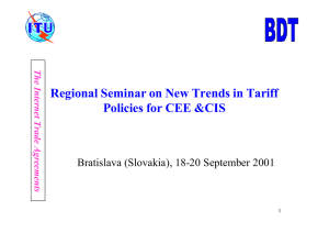 Regional Seminar on New Trends in Tariff Policies for CEE &amp;CIS