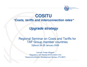 COSITU Upgrade strategy Costs, tariffs and interconnection rates