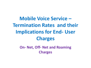 Mobile Voice Service – Termination Rates  and their Charges