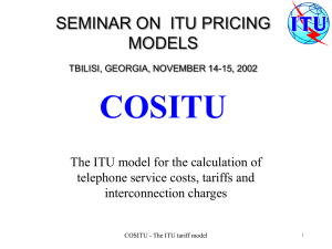 COSITU SEMINAR ON  ITU PRICING MODELS