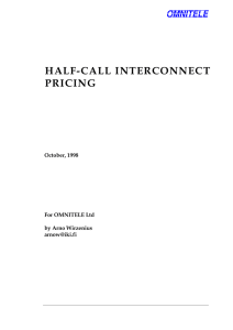 HALF-CALL INTERCONNECT PRICING  October, 1998