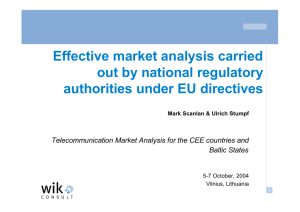 Effective market analysis carried out by national regulatory authorities under EU directives