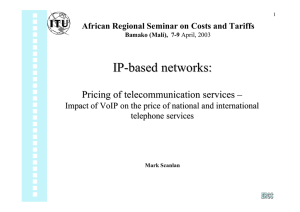 IP - based networks: Pricing of telecommunication services