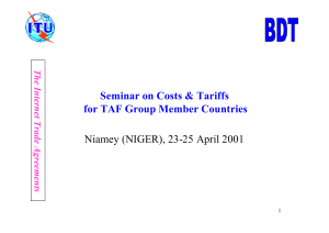 Seminar on Costs &amp; Tariffs for TAF Group Member Countries