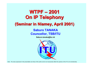 WTPF – 2001 On IP Telephony