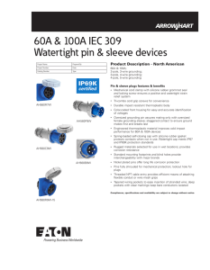 60A &amp; 100A IEC 309 Watertight pin &amp; sleeve devices IP69K certified