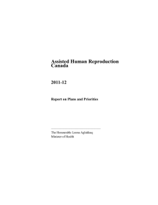 Assisted Human Reproduction Canada 2011-12 Report on Plans and Priorities
