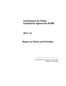 Commission for Public Complaints Against the RCMP 2011–12