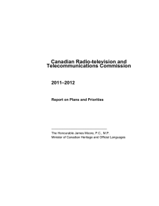 Canadian Radio-television and Telecommunications Commission 2011–2012 Report on Plans and Priorities