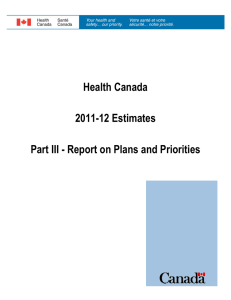Health Canada 2011-12 Estimates Part III - Report on Plans and Priorities