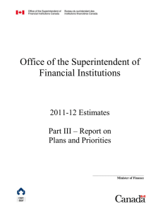 Office of the Superintendent of Financial Institutions 2011-12 Estimates