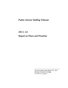 Public Service Staffing Tribunal 2011–12 Report on Plans and Priorities