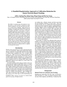 A Manifold Regularization Approach to Calibration Reduction for Sensor-Network Based Tracking