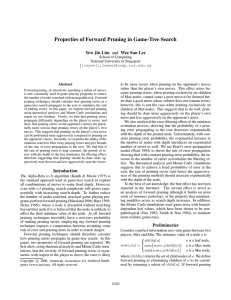 Properties of Forward Pruning in Game-Tree Search
