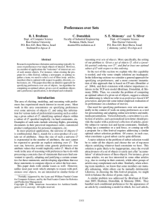 Preferences over Sets R. I. Brafman C. Domshlak S. E. Shimony