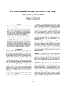 Trust Representation and Aggregation in a Distributed Agent System