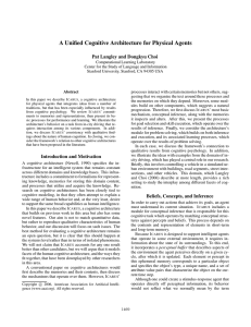 A Unified Cognitive Architecture for Physical Agents