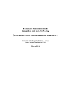 Health and Retirement Study Occupation and Industry Coding (