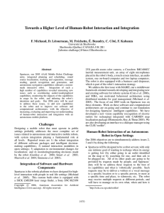 Towards a Higher Level of Human-Robot Interaction and Integration