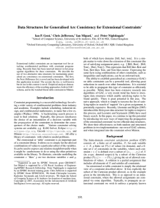 Data Structures for Generalised Arc Consistency for Extensional Constraints Chris Jefferson,