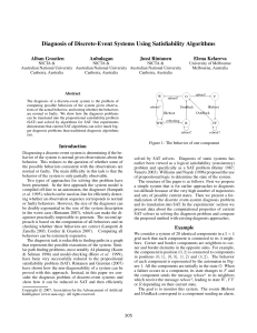 Diagnosis of Discrete-Event Systems Using Satisﬁability Algorithms Alban Grastien Anbulagan Jussi Rintanen