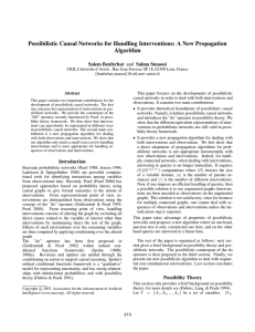 Possibilistic Causal Networks for Handling Interventions: A New Propagation Algorithm Salem Benferhat
