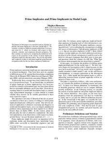 Prime Implicates and Prime Implicants in Modal Logic Meghyn Bienvenu