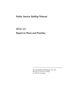 Public Service Staffing Tribunal 2012–13 Report on Plans and Priorities