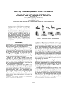 Hand Grip Pattern Recognition for Mobile User Interfaces