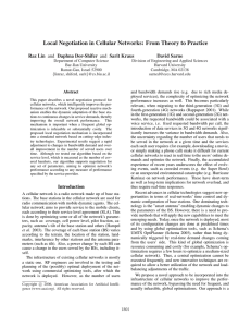 Local Negotiation in Cellular Networks: From Theory to Practice Raz Lin
