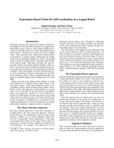 Expectation-Based Vision for Self-Localization on a Legged Robot Introduction