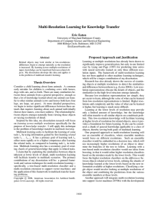 Multi-Resolution Learning for Knowledge Transfer Eric Eaton