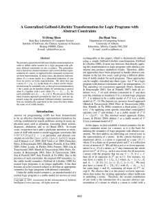 A Generalized Gelfond-Lifschitz Transformation for Logic Programs with Abstract Constraints Yi-Dong Shen