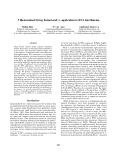 A Randomized String Kernel and Its Application to RNA Interference