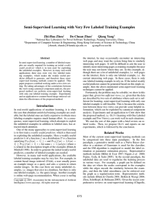 Semi-Supervised Learning with Very Few Labeled Training Examples Zhi-Hua Zhou De-Chuan Zhan