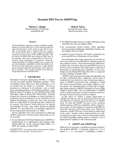 Dynamic DFS Tree in ADOPT-ing Marius C. Silaghi Makoto Yokoo