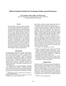 Efﬁcient Statistical Methods for Evaluating Trading Agent Performance