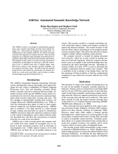 ASKNet: Automated Semantic Knowledge Network Brian Harrington and Stephen Clark