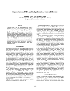 Expressiveness of ADL and Golog: Functions Make a Difference Gabriele R¨oger