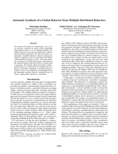 Automatic Synthesis of a Global Behavior from Multiple Distributed Behaviors