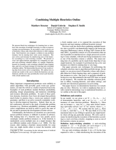 Combining Multiple Heuristics Online Matthew Streeter Daniel Golovin Stephen F. Smith