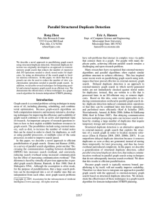 Parallel Structured Duplicate Detection Rong Zhou Eric A. Hansen