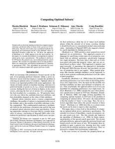 Computing Optimal Subsets Maxim Binshtok Ronen I. Brafman Solomon E. Shimony