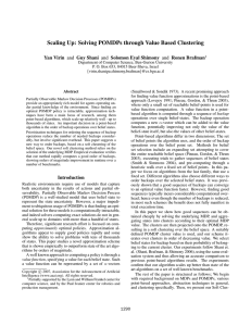 Scaling Up: Solving POMDPs through Value Based Clustering